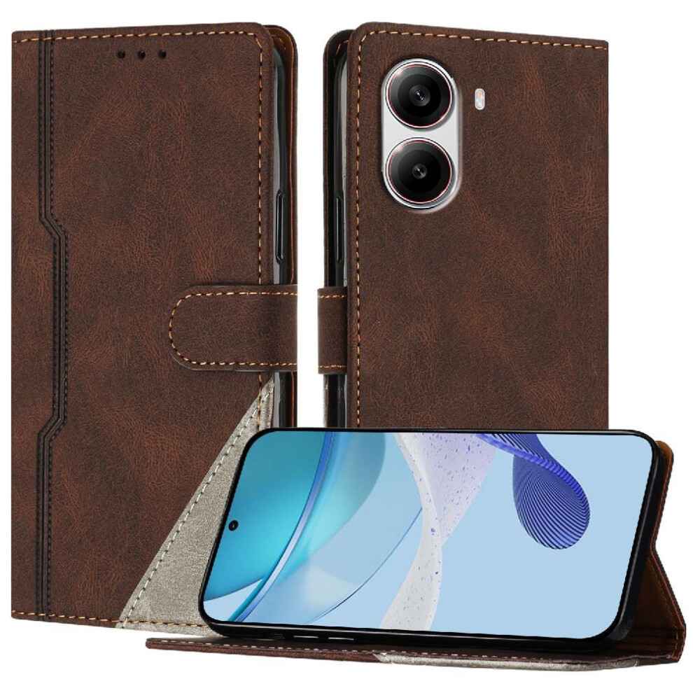 (Brown) Case For Xiaomi Poco X7 Pro 5G Card Slots Cover Pu Leather Wallet Handy Stand Magnetic Closure Brown 764563774180