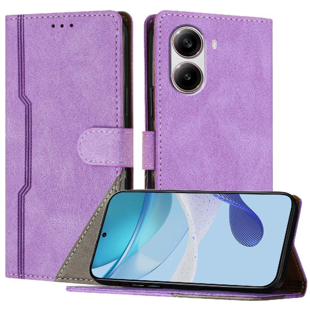 (Purple) Case For Xiaomi Poco X7 Pro 5G Card Slots Cover Pu Leather Wallet Handy Stand Magnetic Closure Purple 764563774173