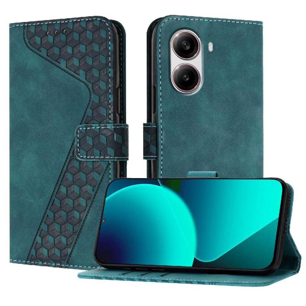 (Green) Phone Case For Xiaomi Poco X7 Pro 5G Kickstand Card Slots Cover Magnetic Wallet Flip Folio Green 764563774241