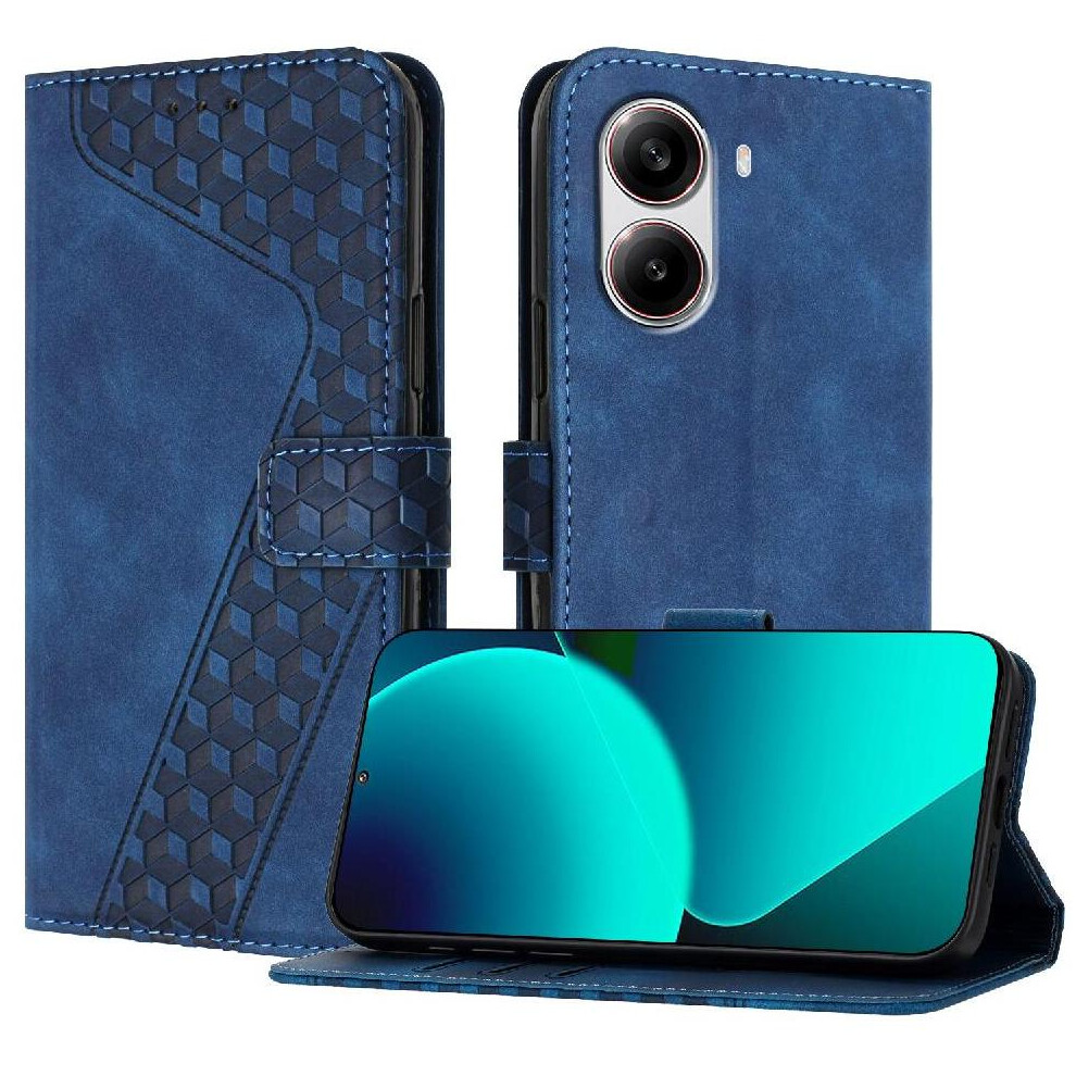 (Blue) Phone Case For Xiaomi Poco X7 Pro 5G Kickstand Card Slots Cover Magnetic Wallet Flip Folio Blue 764563774203
