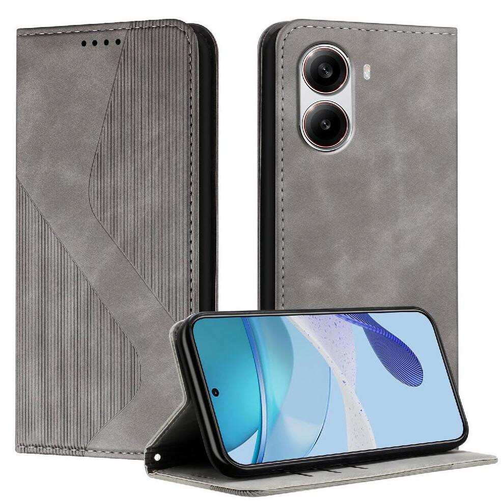 ( ) Case For Xiaomi Poco X7 Pro 5G Pu Leather Card Slots Holder Wallet Kickstand Folio Flip Magnetic Gray 764563774593