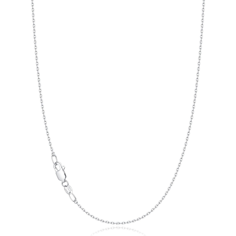 (16 Inch (Women's Choker Length?, White Gold) HkeDes Solid 18k Gold Over 925 Sterling Silver Chain Necklace for Women, 1.1mm Cable Chain Necklace Thin & Dainty & Sturdy Women's Chain Necklaces
