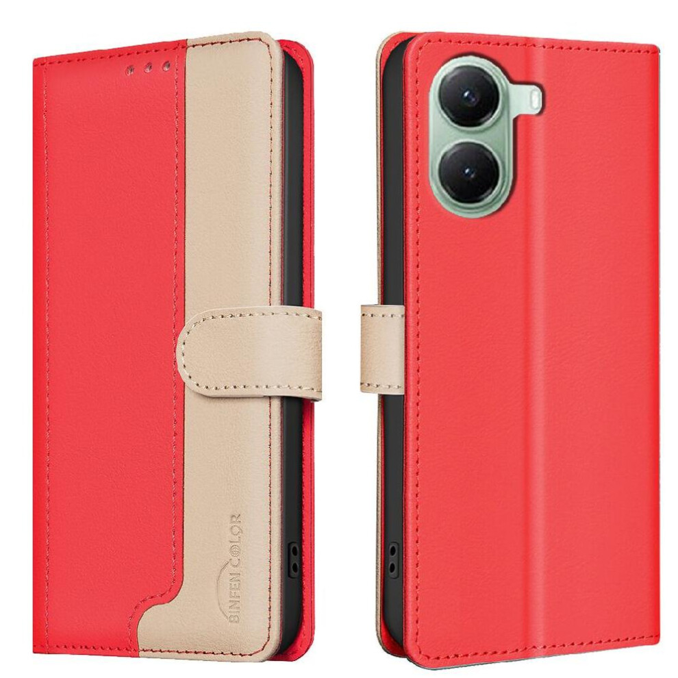 (Red) Flip Case For Xiaomi Poco X7 Pro 5G Shockproof Tpu Inner Shell Flip Folio Rfid Blocking Kickstand Card Slots Holder Red 764563775293