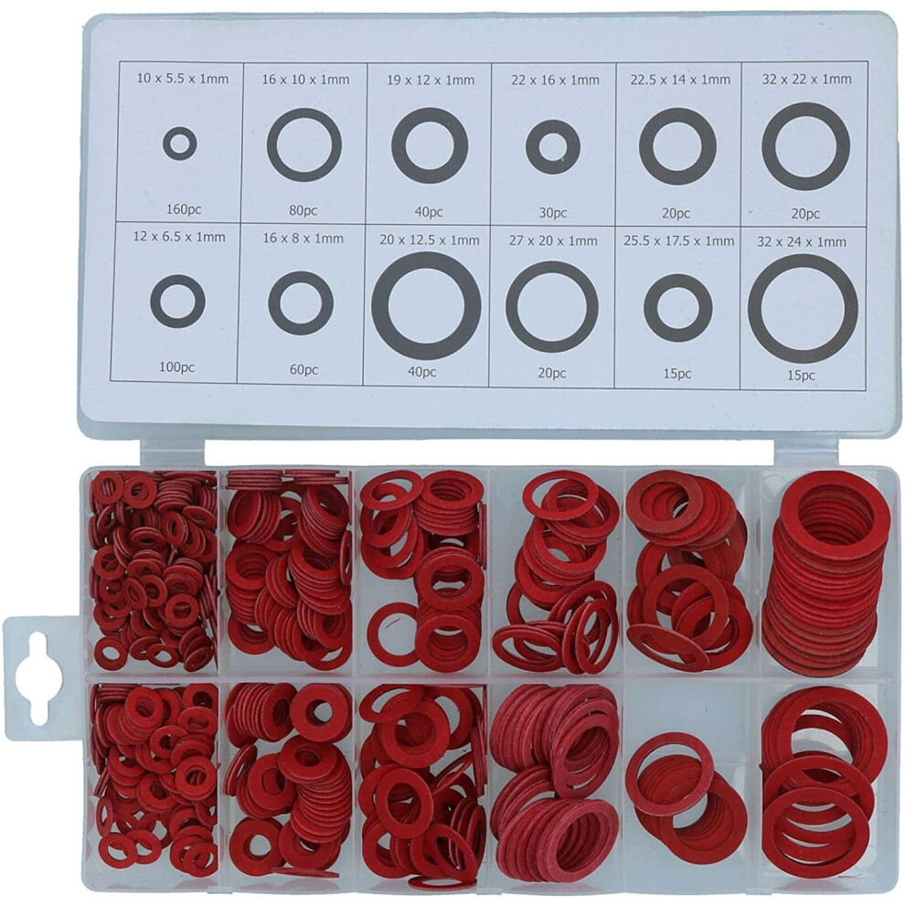 600Pcs Fiber Washer Assorted Kit in 12 Sizes Box Fiber Washers for Plumbing - Various Sizes Washers-image-OPC-PHQNGQF-NEW