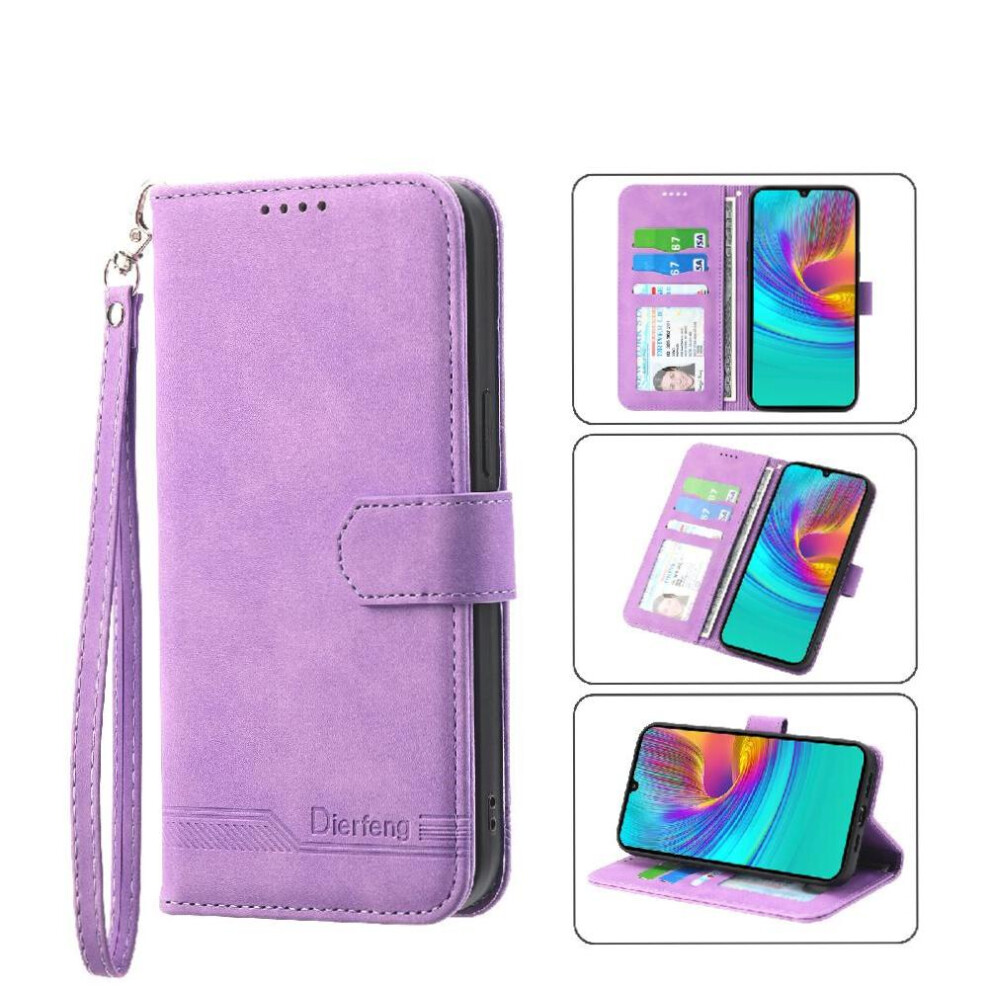 (Purple) Flip Case For Xiaomi Poco X7 Pro Premium Magnetic Closure Wristband Card Slots Cash Pocket Purple 764563776085