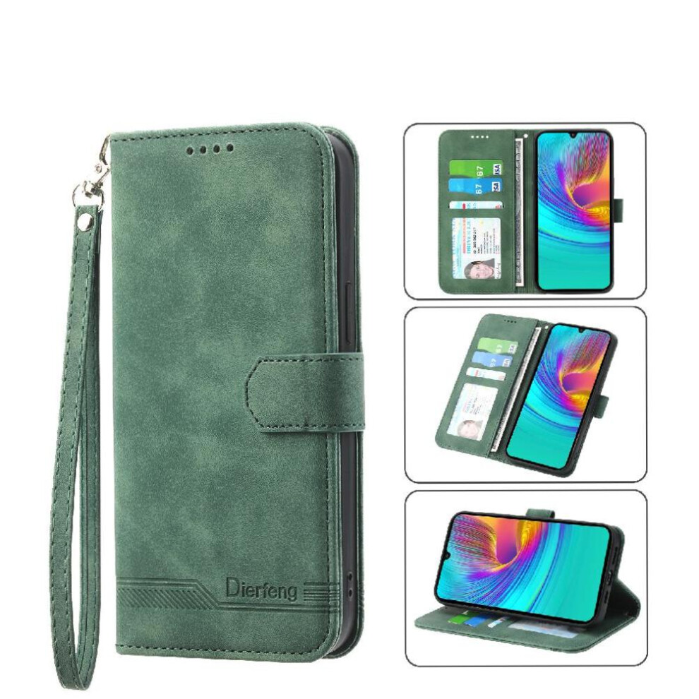 (Green) Flip Case For Xiaomi Poco X7 Pro Premium Magnetic Closure Wristband Card Slots Cash Pocket Green 764563776115