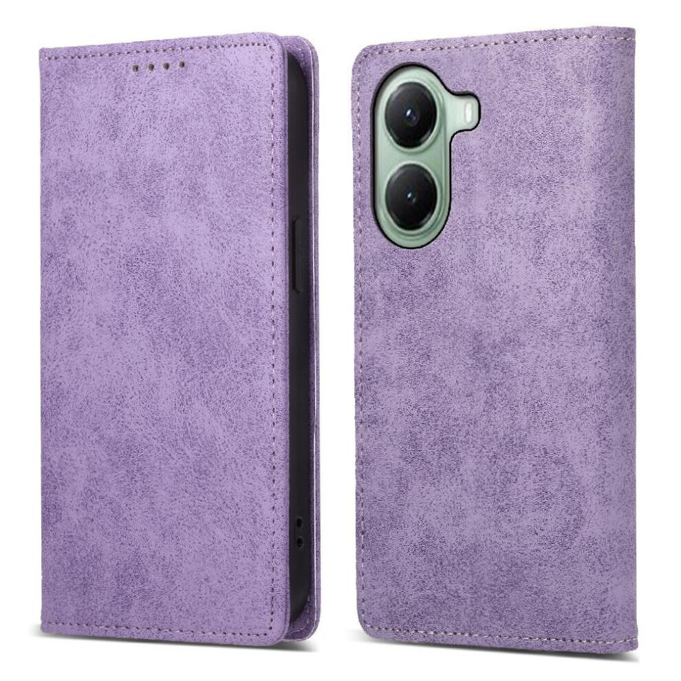 (Purple) Flip Case For Xiaomi Poco X7 Pro Business Casual Card Slot Shockproof Tpu Kickstand Purple 764563776153
