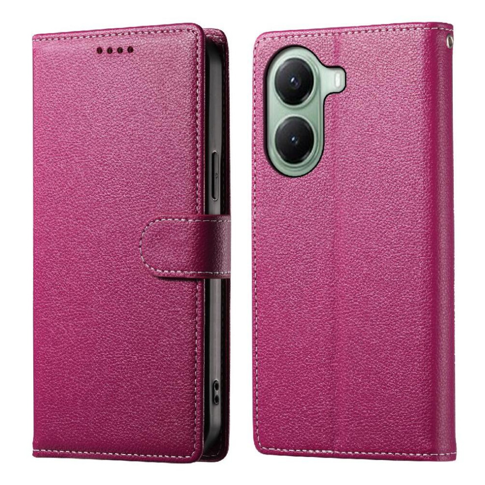 (Pink) Case For Xiaomi Poco X7 Pro Card Slots Magnetic Closure Daily Use Shockproof Pink 764563776627