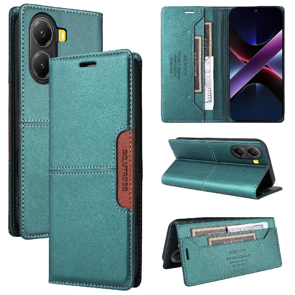 (Green) Flip Case For Xiaomi Poco X7 Pro Flip Cover Wallet Rfid Blocking Shockproof Green 764563777198