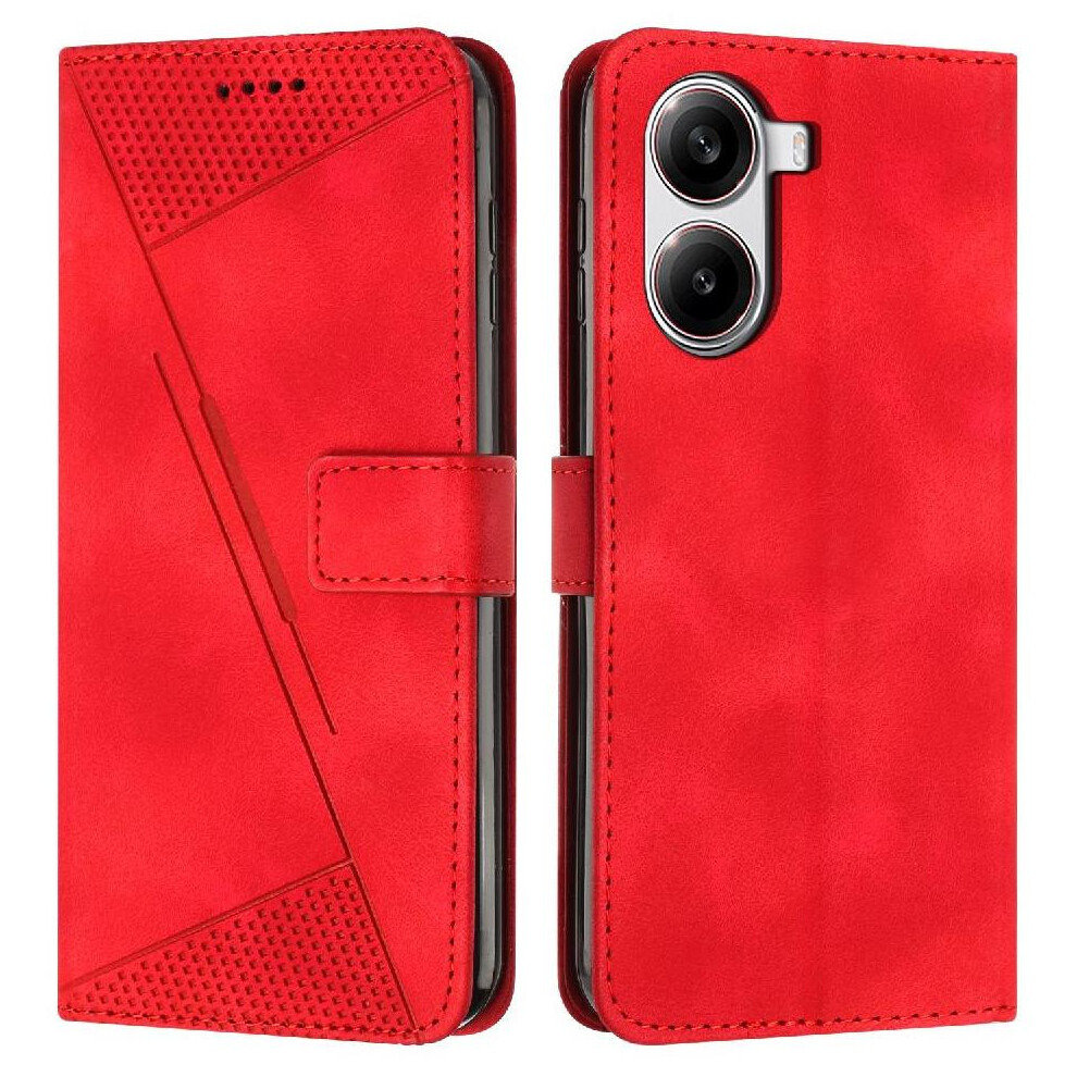(Red) Flip Case For Xiaomi Poco X7 Pro 5G Kickstand Card Insertion Wallet Pu Leather Red 764563778010