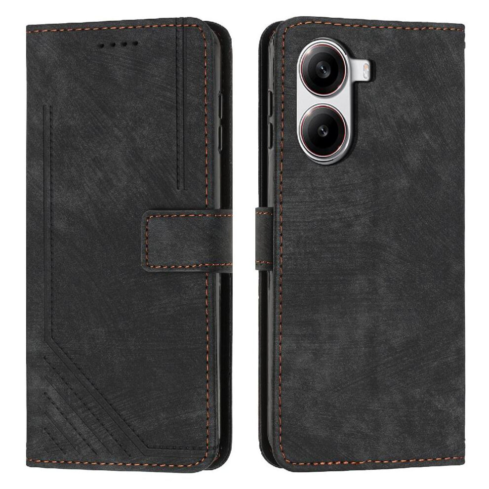 (Black) Flip Case For Xiaomi Poco X7 Pro 5G Pu Leather Card Insertion Kickstand Wallet Black 764563778072