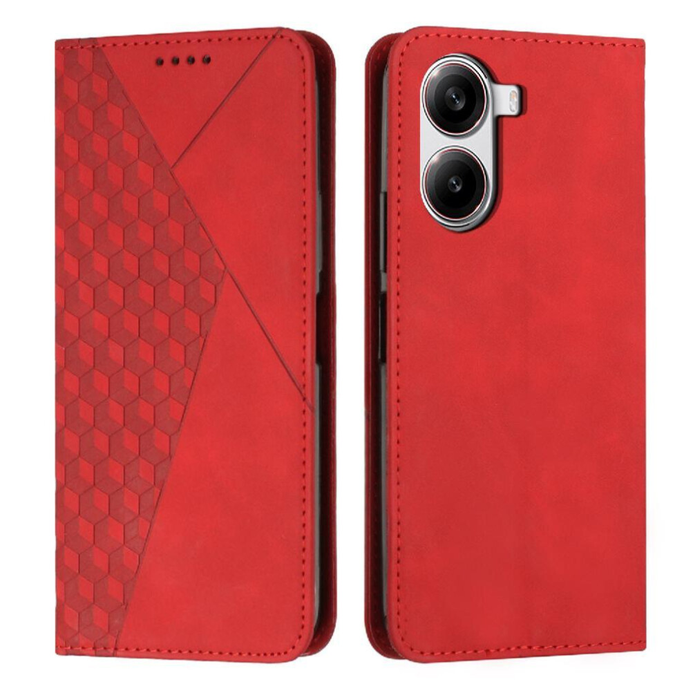 (Red) Flip Case For Xiaomi Poco X7 Pro 5G Card Insertion Wallet Pu Leather Kickstand Red 764563778096
