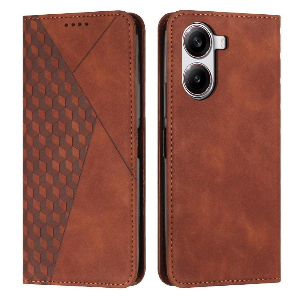 (Brown) Flip Case For Xiaomi Poco X7 Pro 5G Card Insertion Wallet Pu Leather Kickstand Brown 764563778102