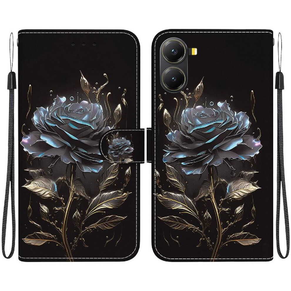 (C5 ) Flip Case For Xiaomi Poco X7 Pro 5G Butterfly Flower Painted Wallet Magnetic Closure Pu Leather Card Slots 764563779284