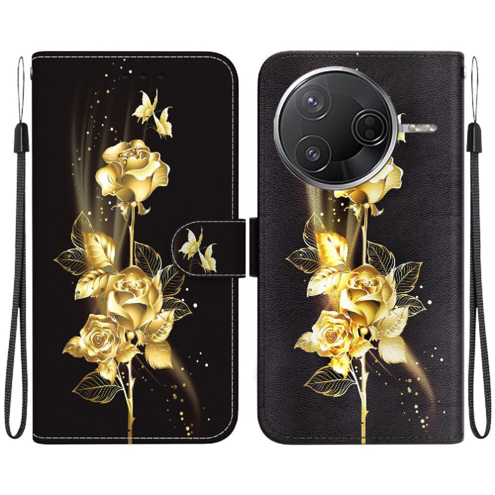 (Ohter) Flip Case For Xiaomi Poco F7 Pro Magnetic Closure Card Slots Wallet Butterfly Flower Painted Pu Leather 764563779499