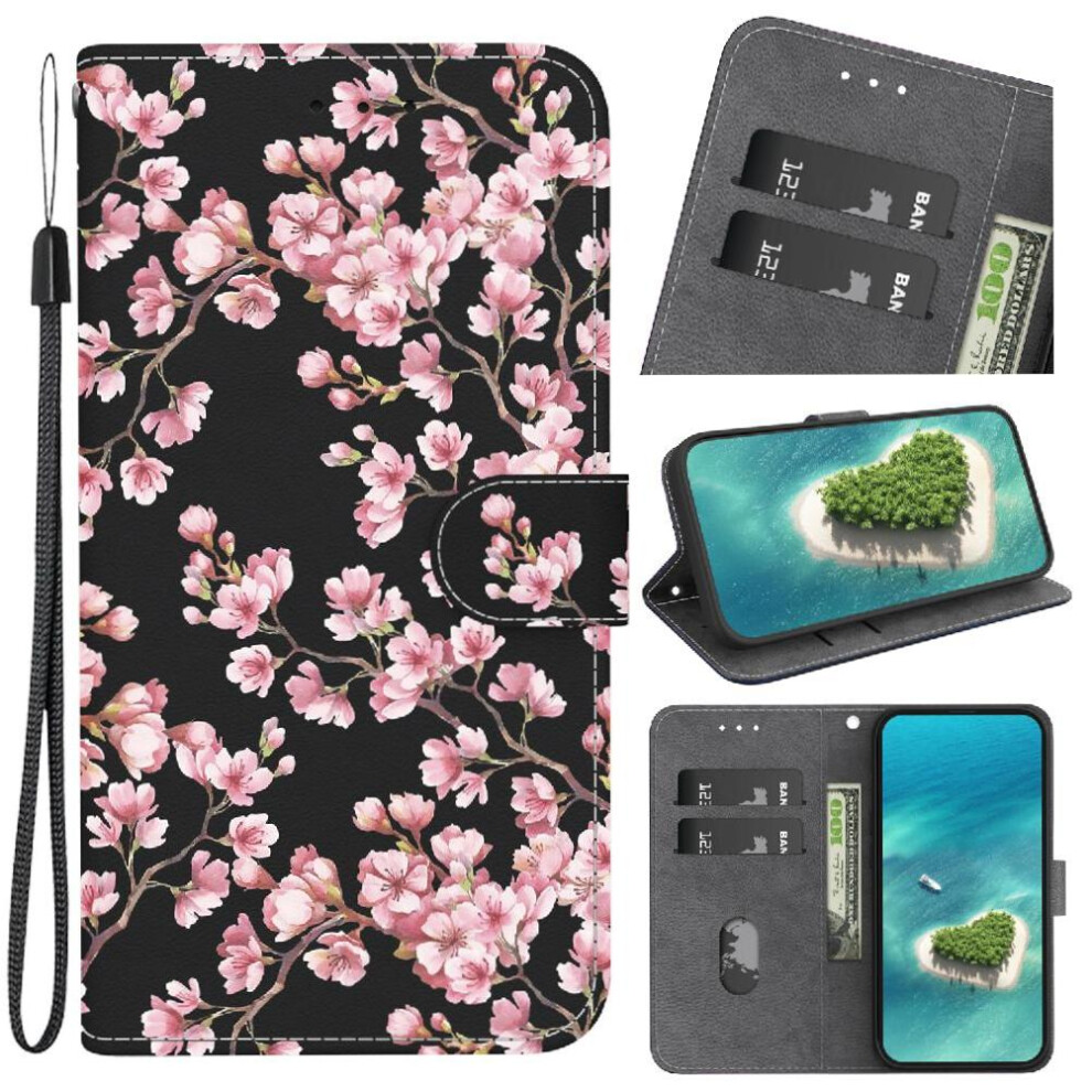 (C8 ) Flip Case For Xiaomi Poco F7 Pro Magnetic Closure Card Slots Wallet Butterfly Flower Painted Pu Leather 764563779536