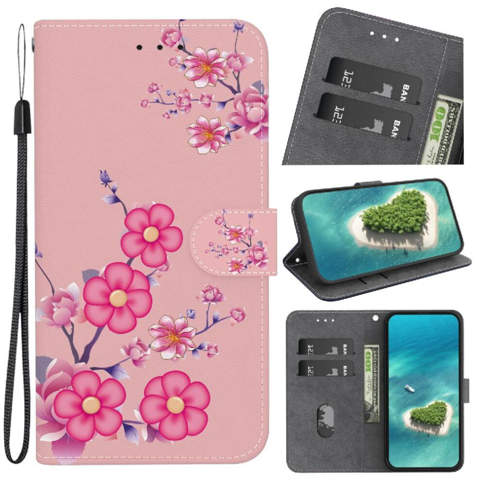 (C10) Flip Case For Xiaomi Poco F7 Pro Magnetic Closure Card Slots Wallet Butterfly Flower Painted Pu Leather 764563779550