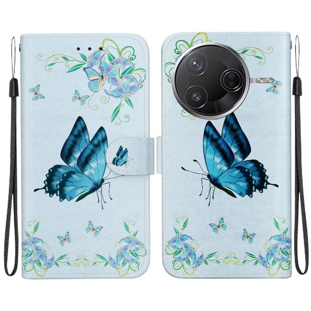 (C11 ) Flip Case For Xiaomi Poco F7 Pro Magnetic Closure Card Slots Wallet Butterfly Flower Painted Pu Leather 764563779567