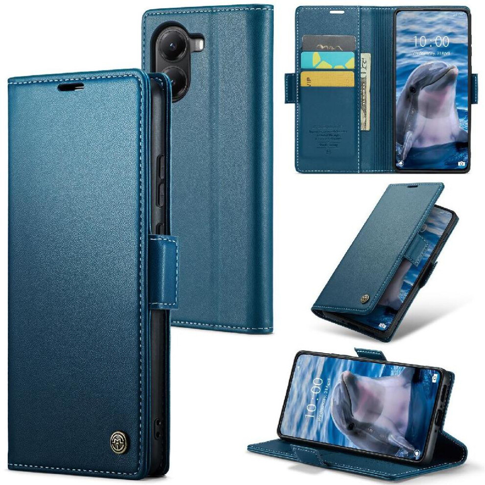 (Blue) Flip Case For Xiaomi Poco X7 Pro Wallet Case Kickstand Card Slot Shockproof Case Anti Fraud Blue 764563780488