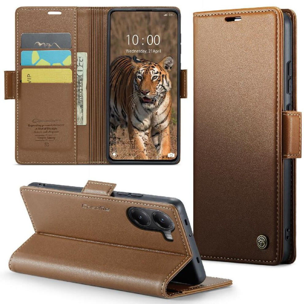 (Brown) Flip Case For Xiaomi Poco X7 Pro Wallet Case Kickstand Card Slot Shockproof Case Anti Fraud Brown 764563780495