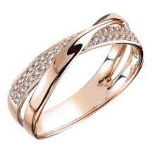 (F691 Rose Gold, No. 9) New Minimalist X-Shaped Two-Tone Zircon Copper Ring for Women - Stylish Jewelry, Perfect Holiday Gift