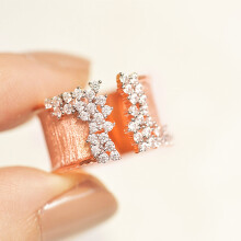 (Q250 Rose Gold, No. 8) Bestselling Gold-Plated Unisex Ring with Luxury Micro-Paved Zircons - Ideal for Weddings, Parties & Holiday Gifts