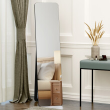 HOMCOM Full Length Mirror Free Standing or Wall Mount Dressing Bedroom Black
