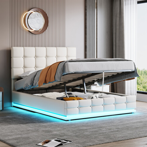 Ottoman Double Bed with LED Lighting 2