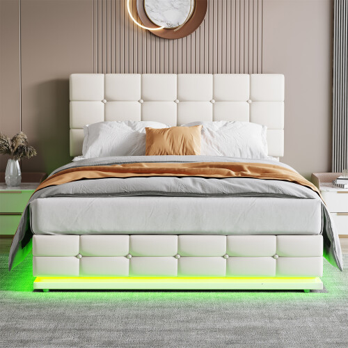 Ottoman Double Bed with LED Lighting 1
