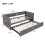 (Grey) Upholstered Daybed, Sofa Bed with Charging Station 11