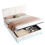 (Cream White) Ottoman Double Bed with LED Lighting 10