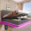 (Grey) Ottoman Double Bed with LED Lighting 1