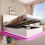 (Cream White) Ottoman Double Bed with LED Lighting 1
