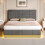 (Grey) Ottoman Double Bed with LED Lighting 4