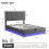 (Grey) Ottoman Double Bed with LED Lighting 9