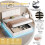 (Cream White) Ottoman Double Bed with LED Lighting 8