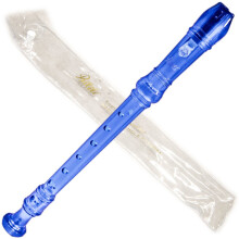 Paititi Sopranblockflte 8-Loch mit Reinigungsstab + Tragetasche, transparente blaue Farbe, Tonart C
