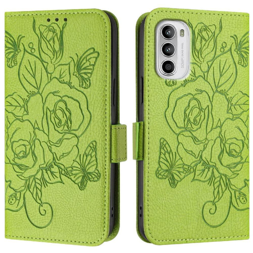 (Green) Case For Motorola Moto G82 5G Magnetic Wallet With Credit Card Slot Pu Leather Green 764563781997