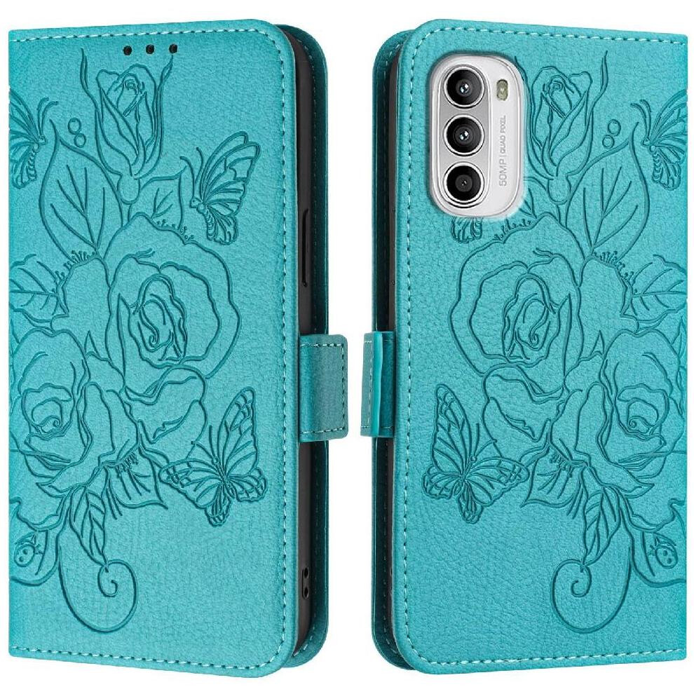 (Light ) Case For Motorola Moto G82 5G Magnetic Wallet With Credit Card Slot Pu Leather Blue 764563782017