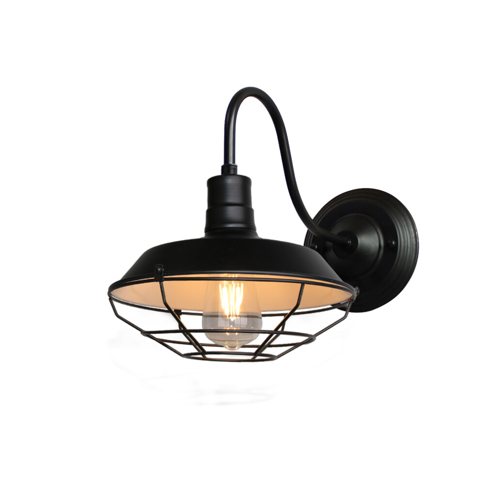 Lampe Murale Antique Applique Murale RéTro D'intéRieur Applique Murale En Fer Et MéTal, Pour Café Loft Bureau Noir 26CM-image