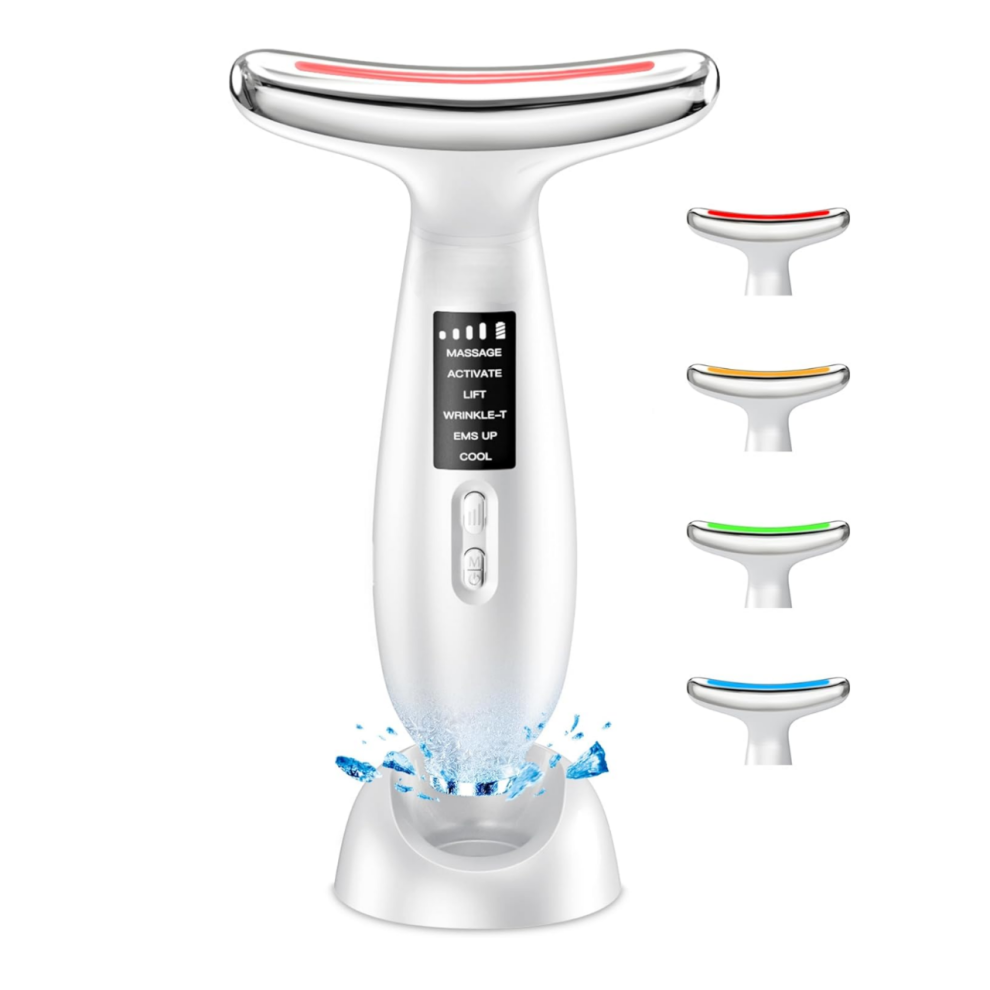 Chronus White Face Lifting Device Facial Massager.6 Mode Electric Lift Skin Tightening Machine(White)