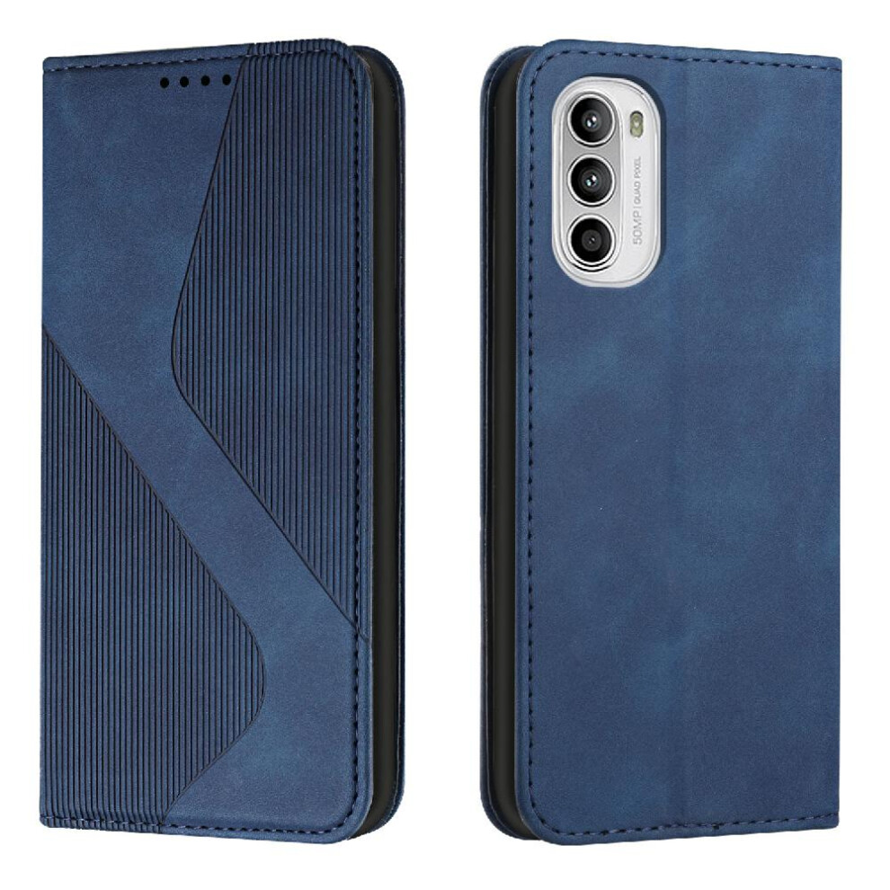 (Blue) Case For Motorola Moto G52/G82 Magnetic Card Slots Holder Pu Leather Folio Flip Wallet Kickstand Blue 764563782611