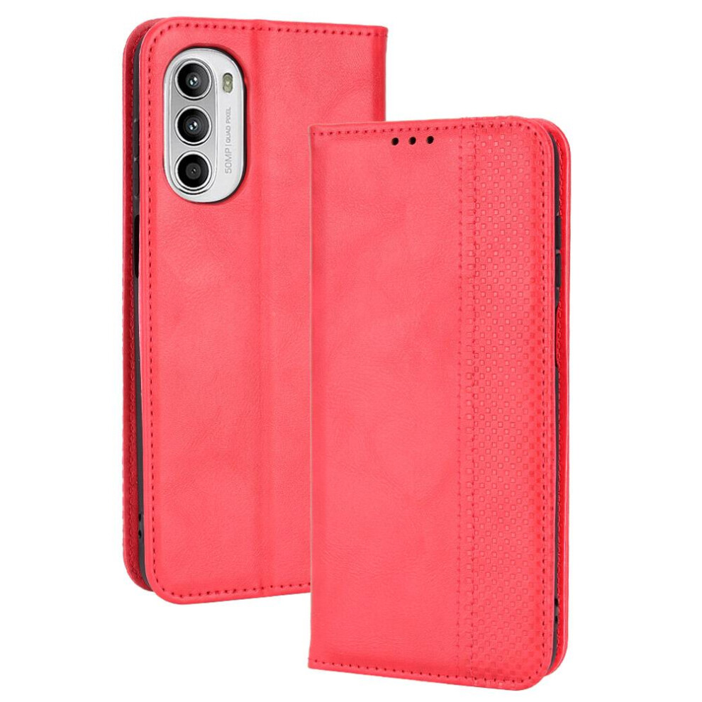 (Red) Case For Motorola Moto G82 5G/G52 4G Pu Leather Wallet Magnetic Closure Red 764563782697
