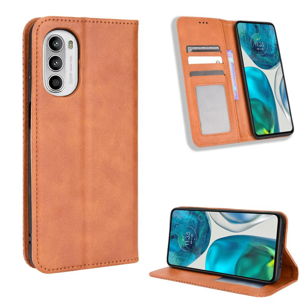 (Brown) Case For Motorola Moto G82 5G/G52 4G Pu Leather Wallet Magnetic Closure Brown 764563782710