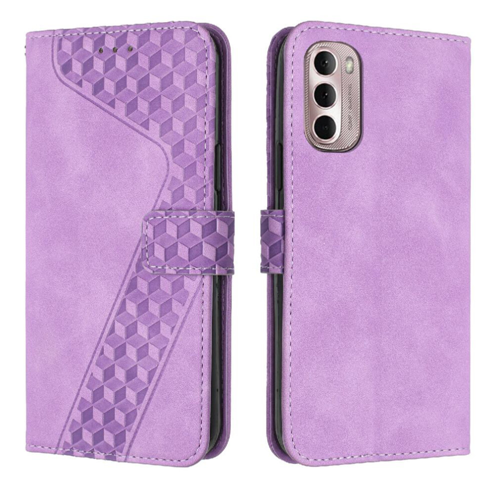 (Purple) Phone Case For Motorola Moto G52/G82 Flip Folio Magnetic Wallet Kickstand Card Slots Cover Purple 764563782741