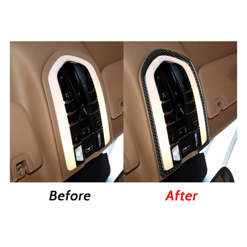Auto Carbon Fiber Front Leselicht Panel Abdeckung Trim Aufkleber 1