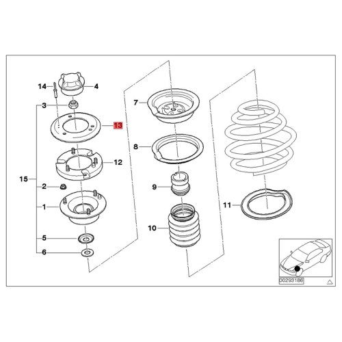 51717036781 Car Front Upper Strut Mount Reinforcement Plate for 2