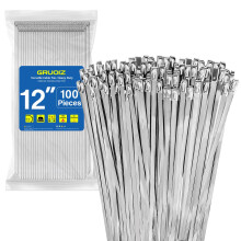 Fascette stringicavo in acciaio inossidabile da 12 pollici, confezione da 100, fascette stringicavo in metallo 304 con resistenza alla trazione d