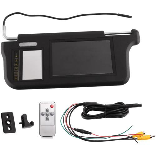Tela de 7 polegadas para visor solar esquerdo do carro (espelho retrovisor), preta 2