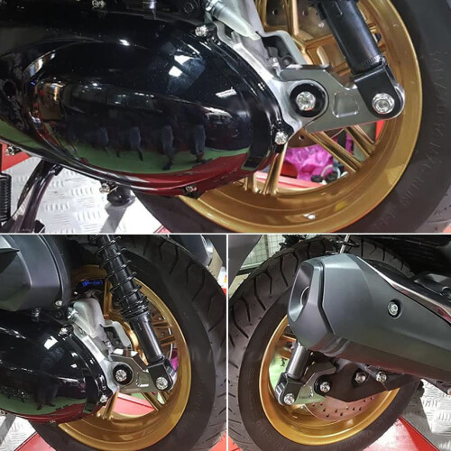 Motorfiets achtervering verlagingslink kit titanium 2